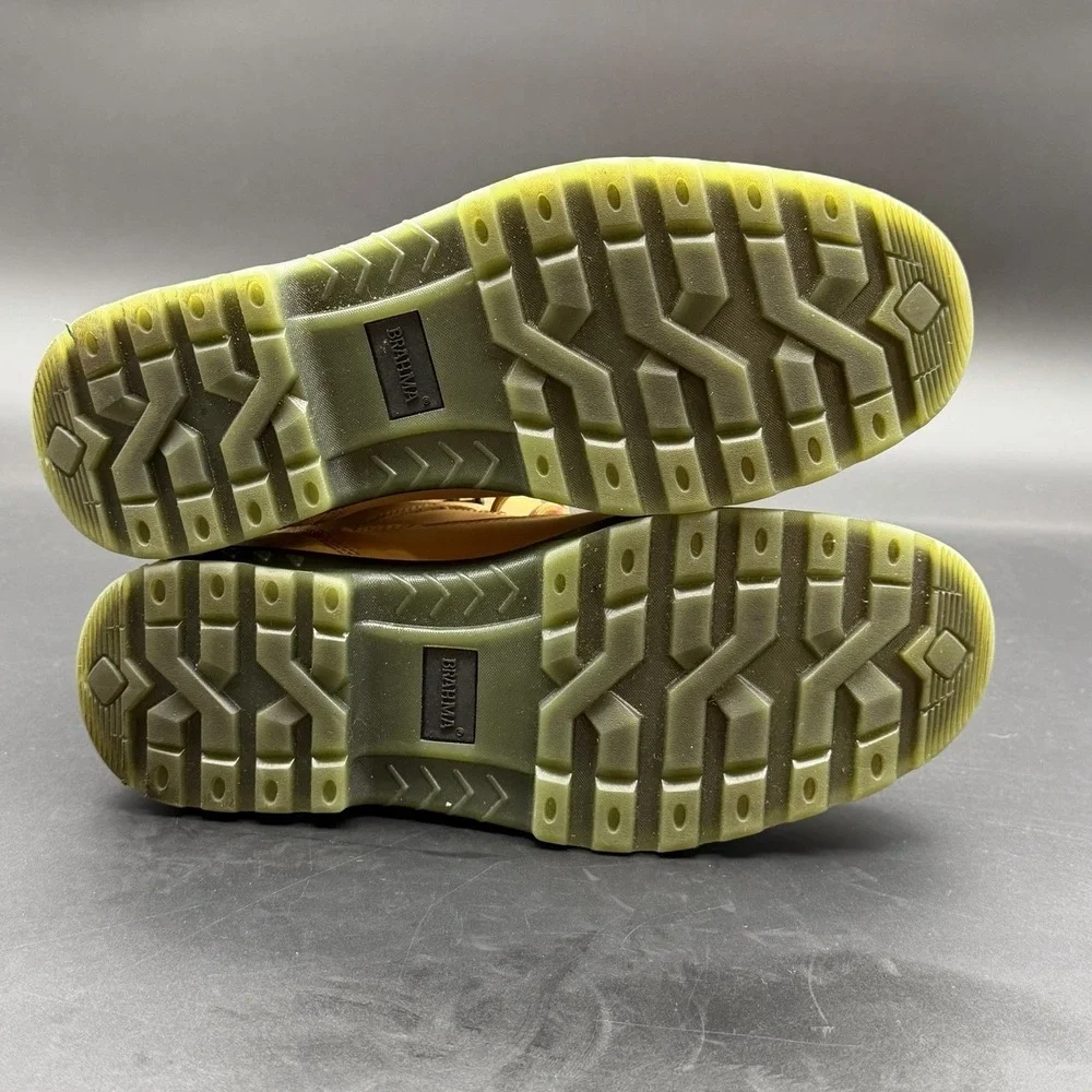 Brahma Steel Toe Work Boots Women's Size 10 Tan Slip Resistant ***see Pics
